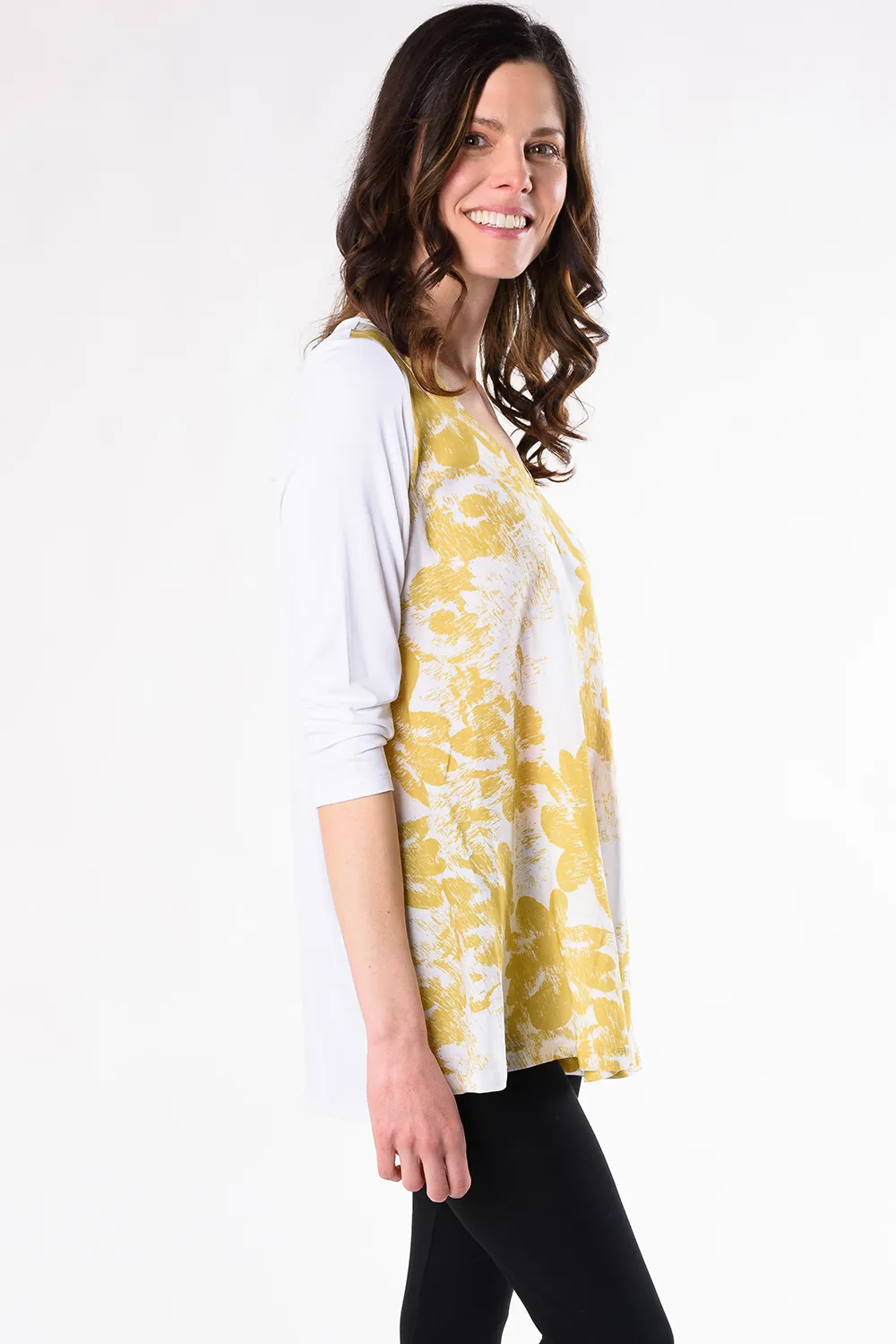 Anna Print Bamboo Tunic - Yellow