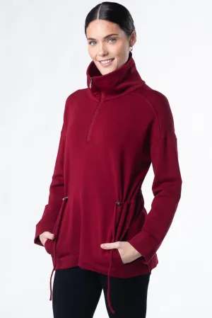 Arden Half-Zip Bamboo Sweatshirt - Cranberry