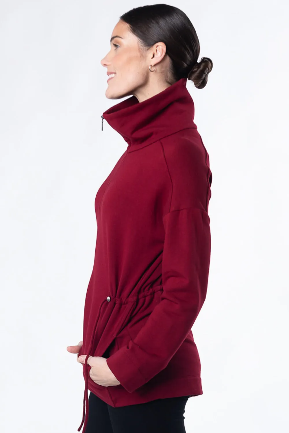 Arden Half-Zip Bamboo Sweatshirt - Cranberry