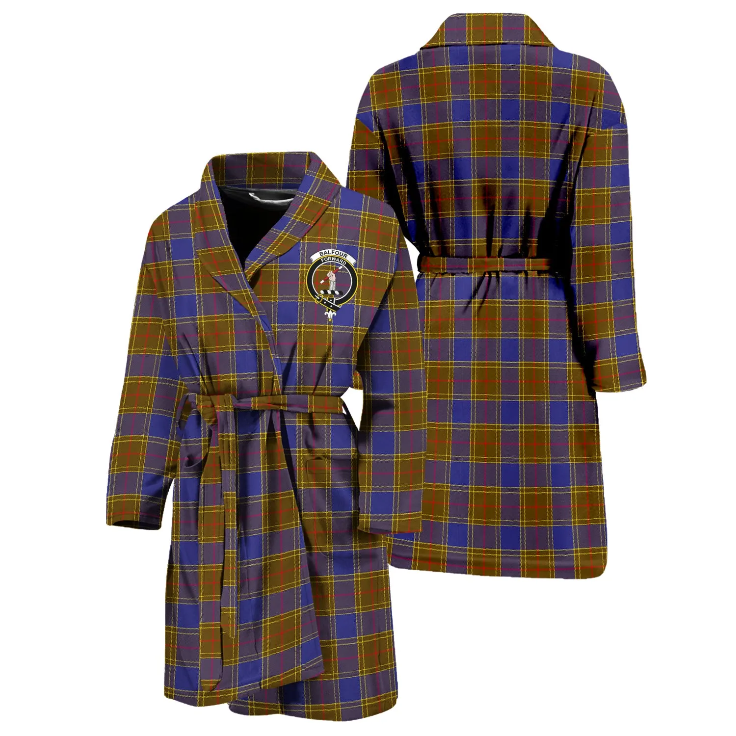 Balfour Tartan Bathrobe with Family Crest