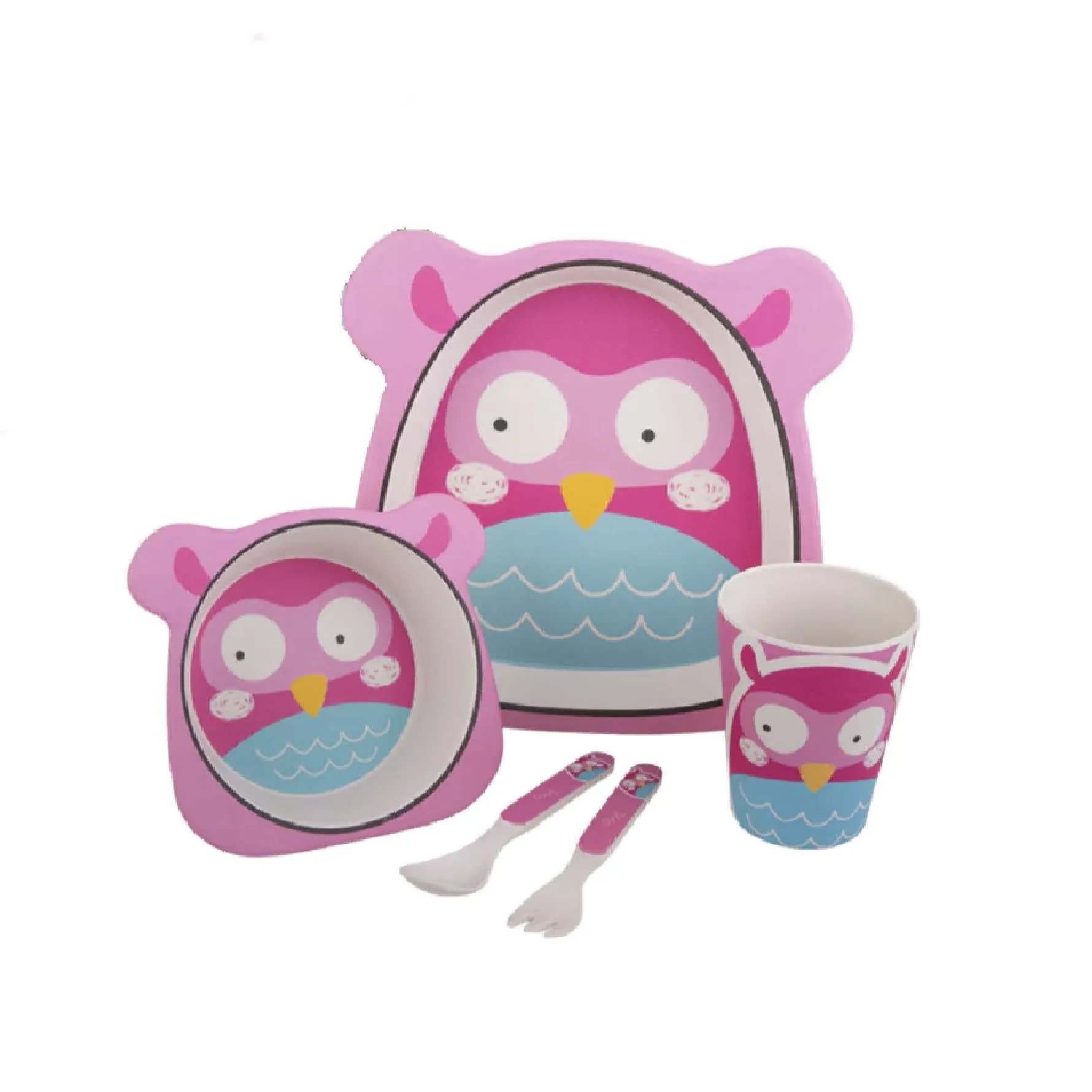 Bamboo 5pc Dinner Set - Owl