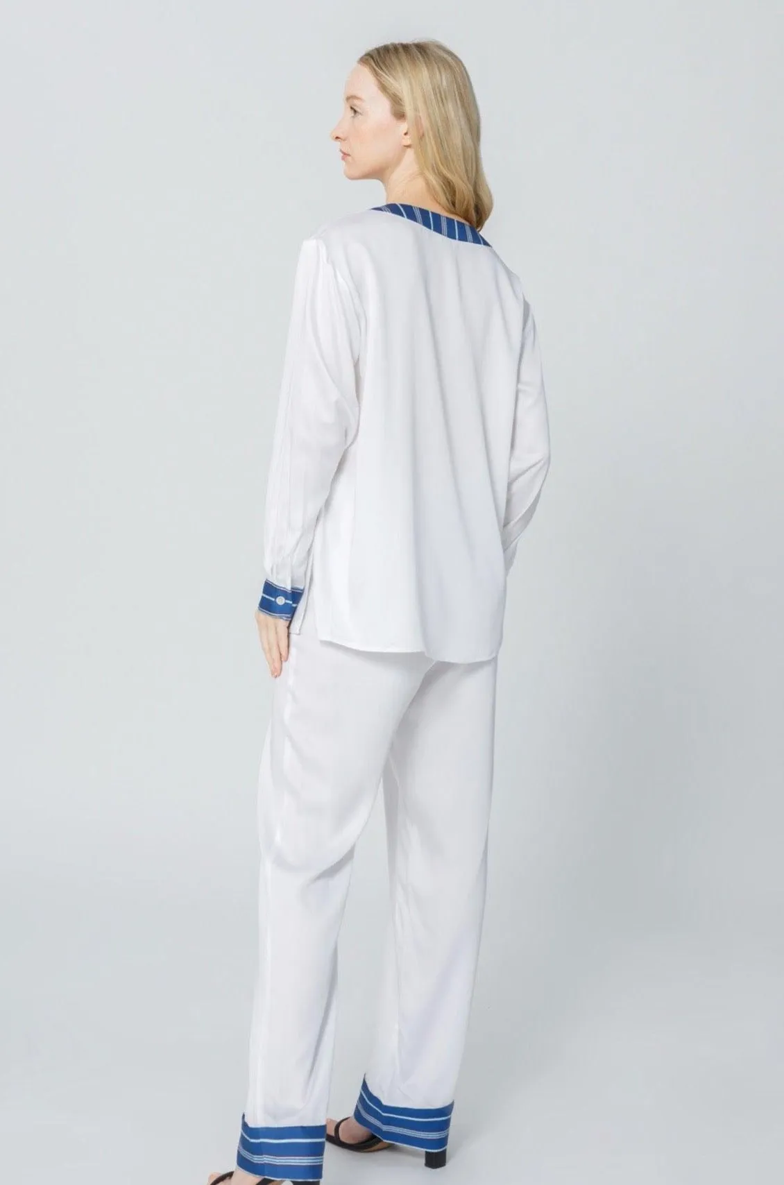 Bamboo Stripe Inset Pajama Shirt