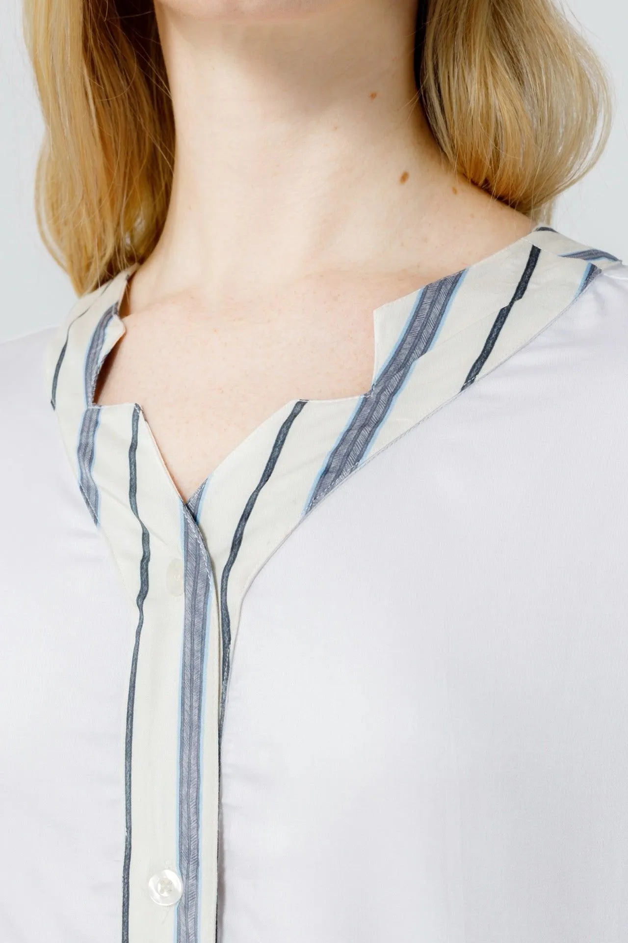 Bamboo Stripe Inset Pajama Shirt