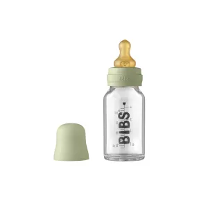 BIBS Baby Glass Bottle Complete Set - Sage - Latex