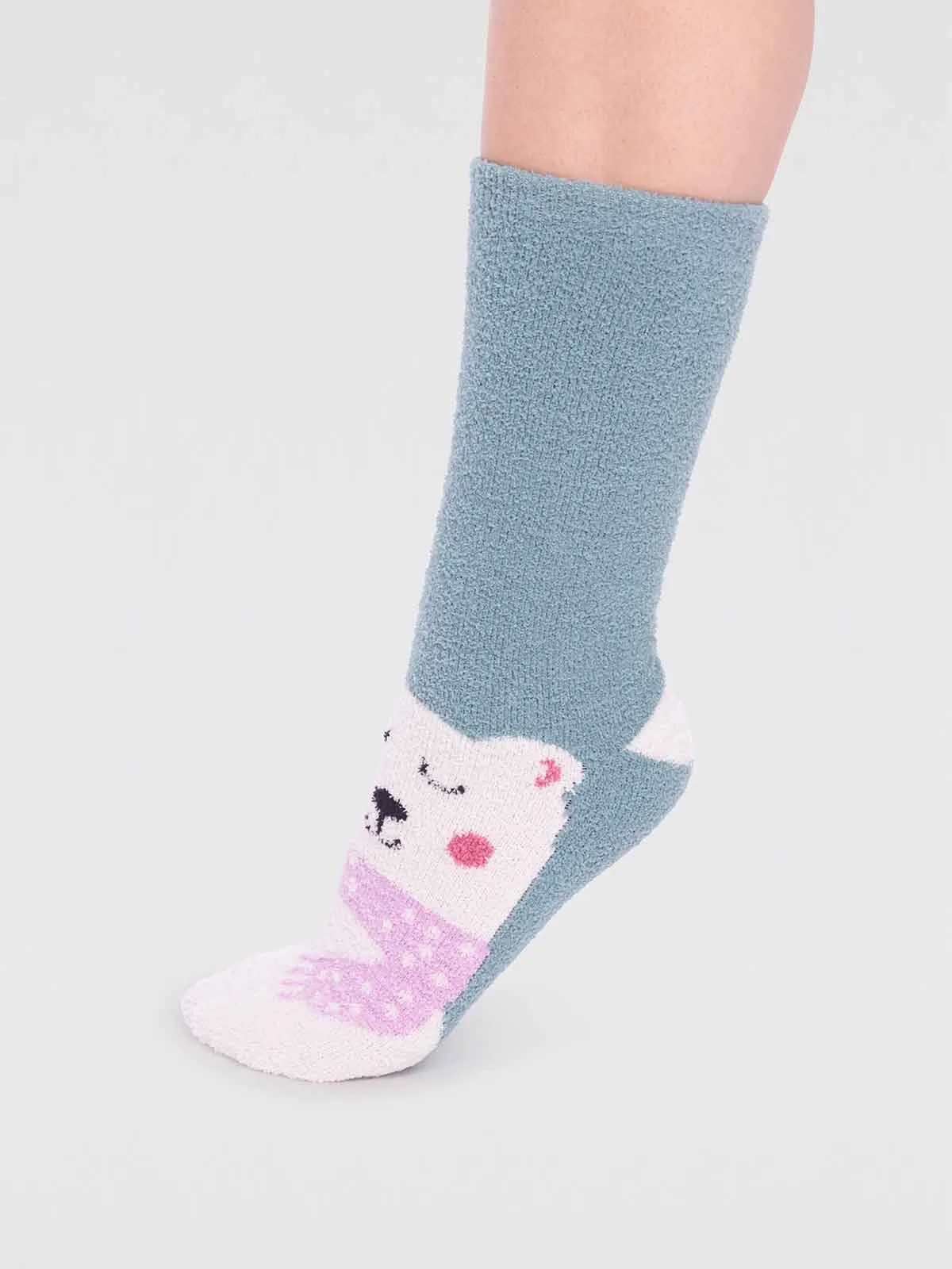 Billie recycled polyester animal fluffy sock