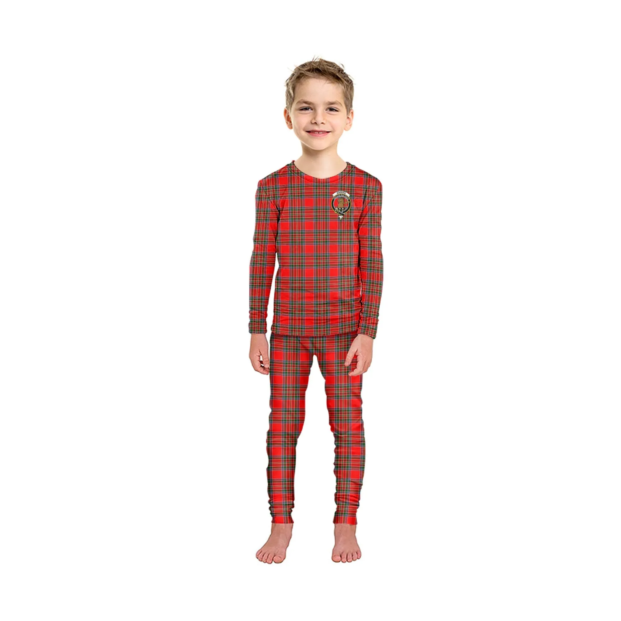 Binning Tartan Pajamas Family Set with Family Crest