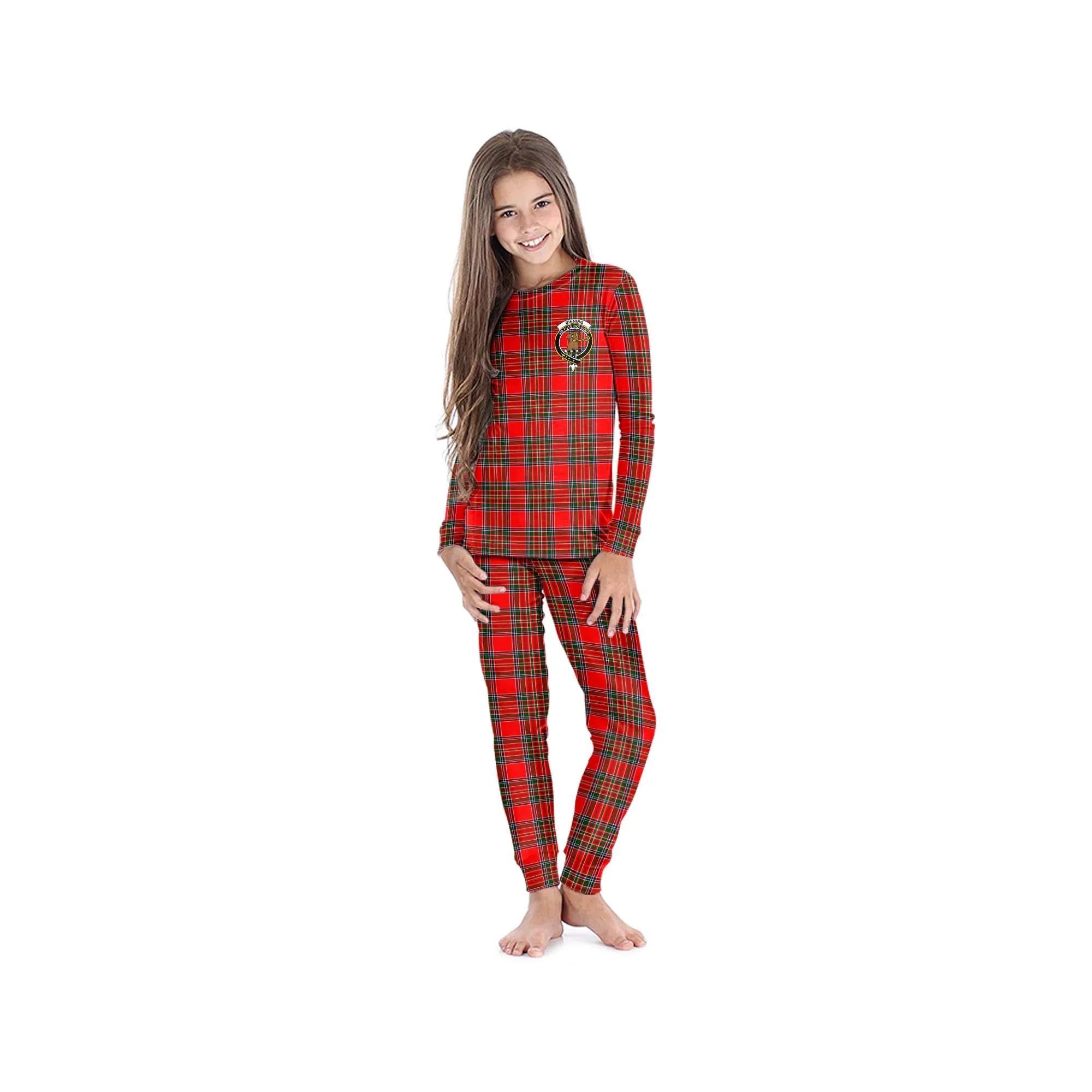 Binning Tartan Pajamas Family Set with Family Crest