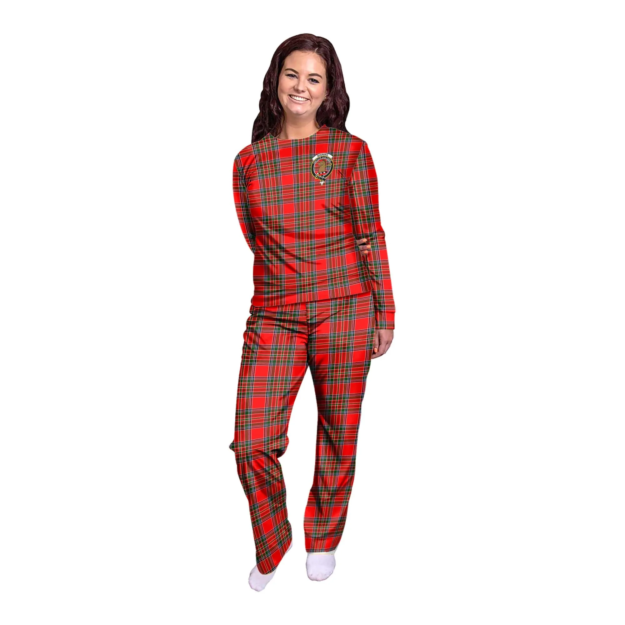 Binning Tartan Pajamas Family Set with Family Crest