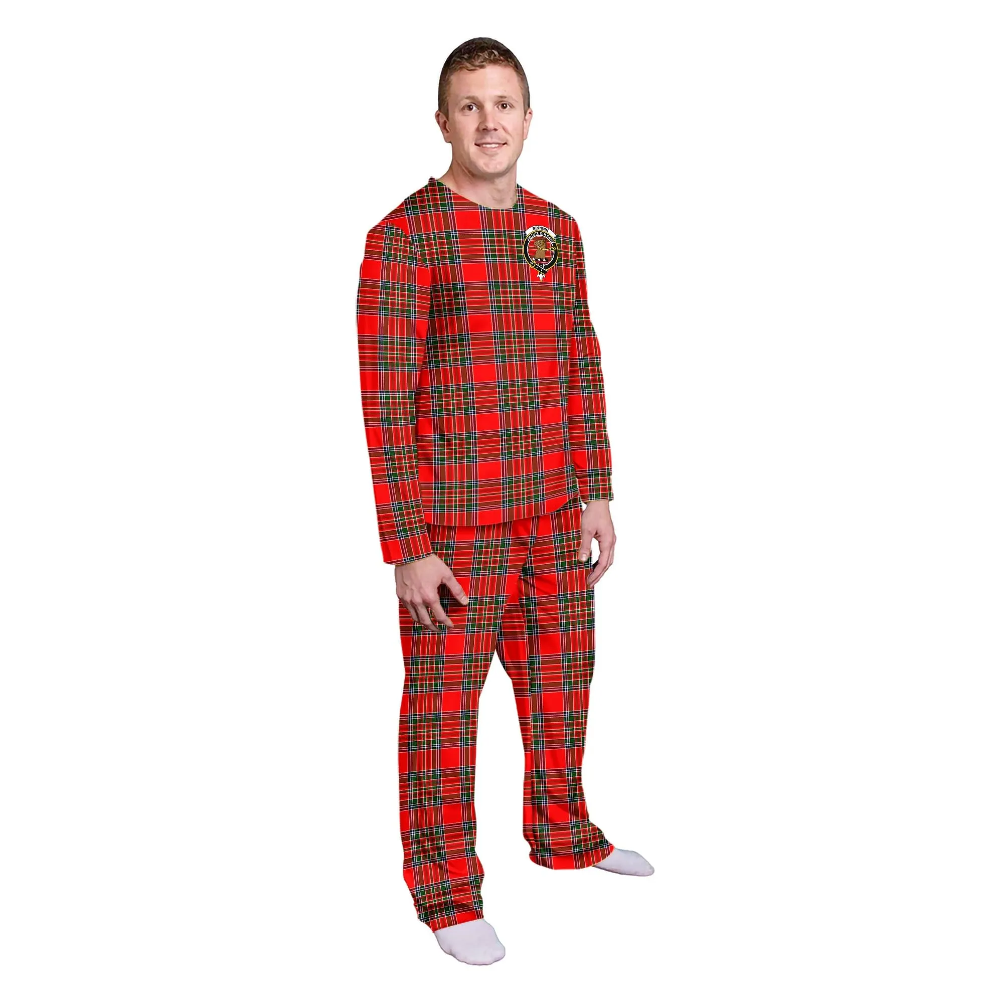 Binning Tartan Pajamas Family Set with Family Crest