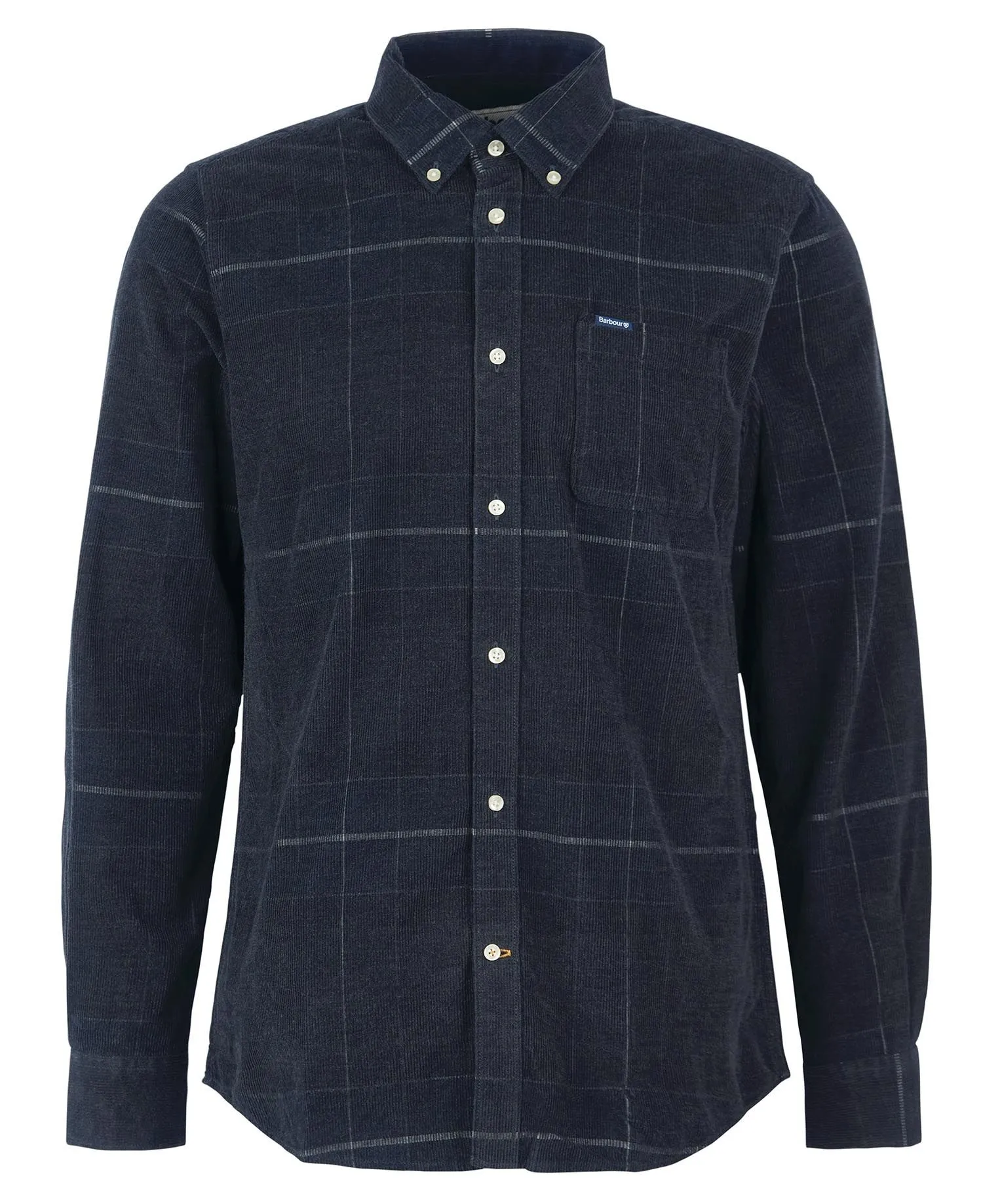 Blair Tailored Tartan Cord Shirt - Black Slate