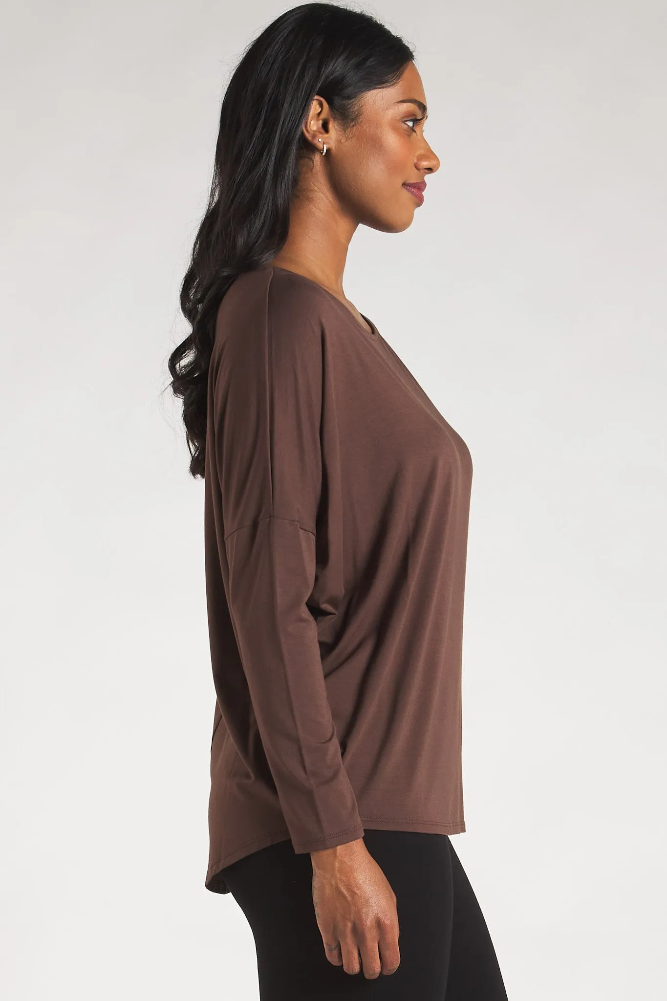 Bridget Dolman Bamboo Top - Coffee Bean