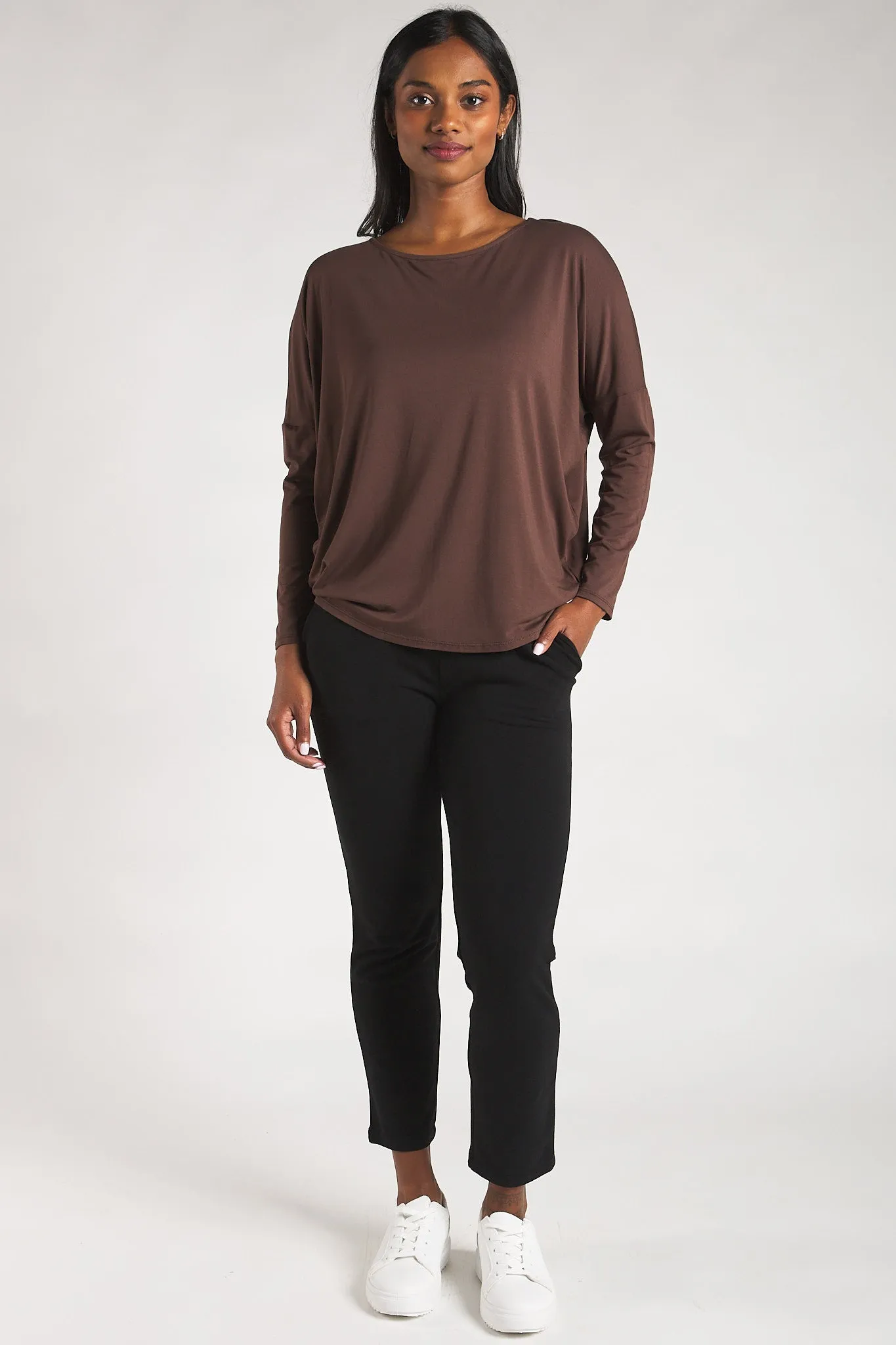 Bridget Dolman Bamboo Top - Coffee Bean