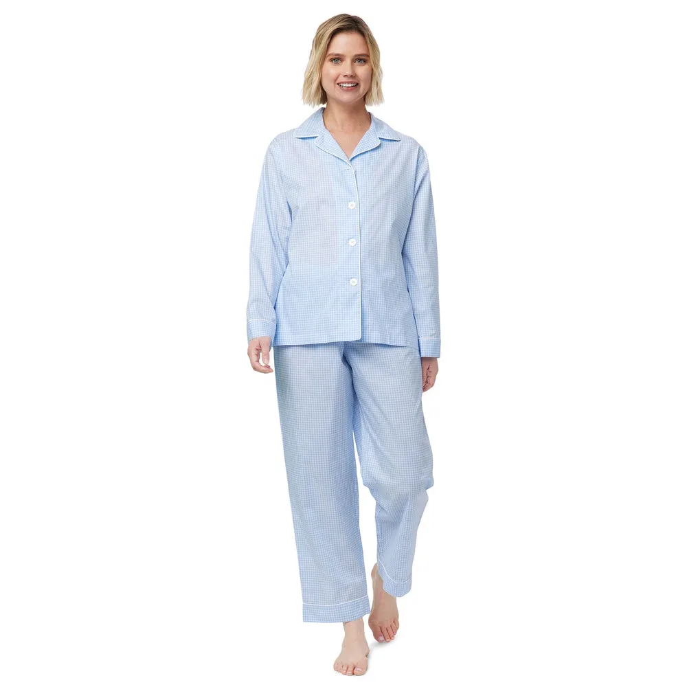 Classic Blue Gingham Luxe Pima Pajamas