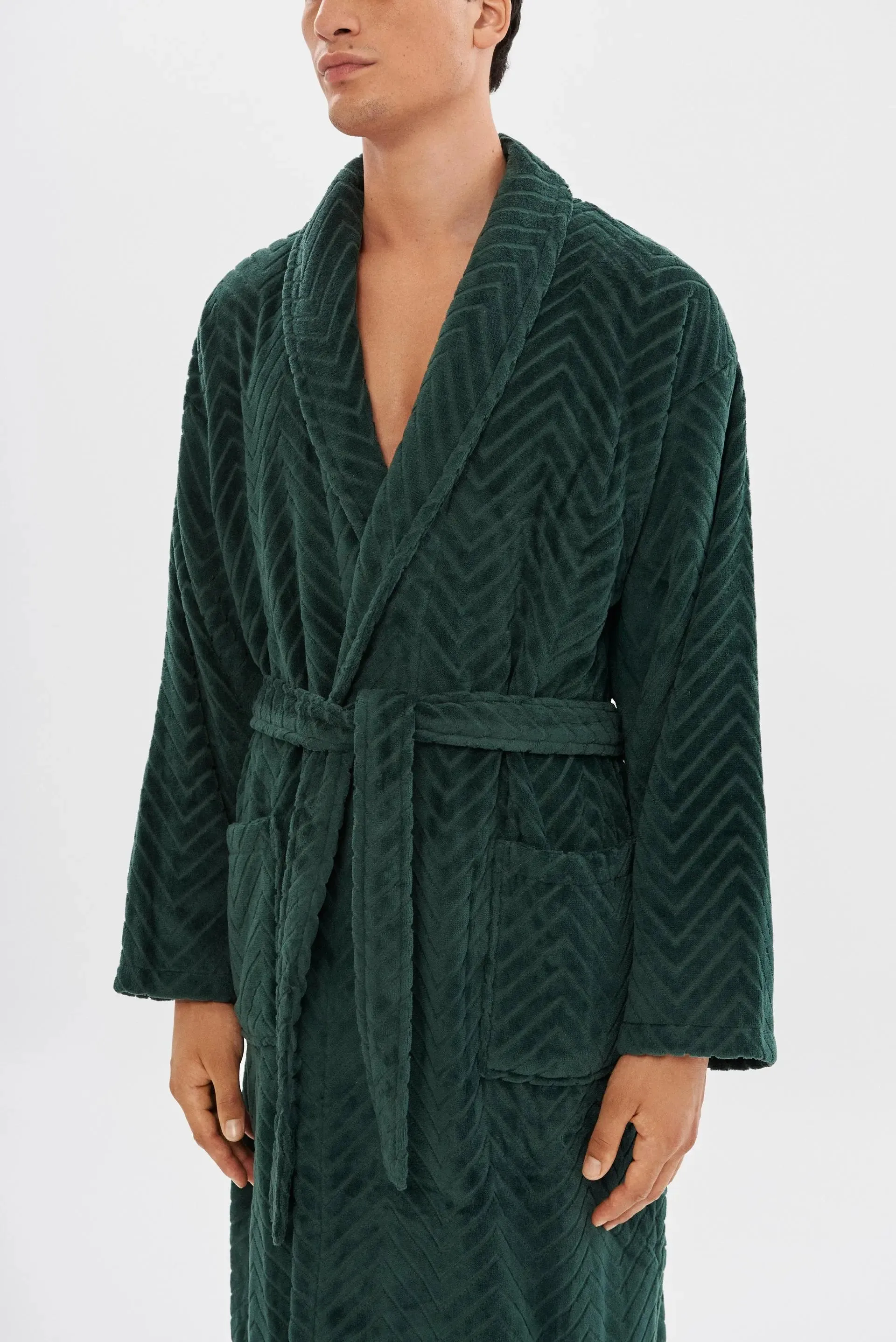 Dark Green Velour Bathrobe