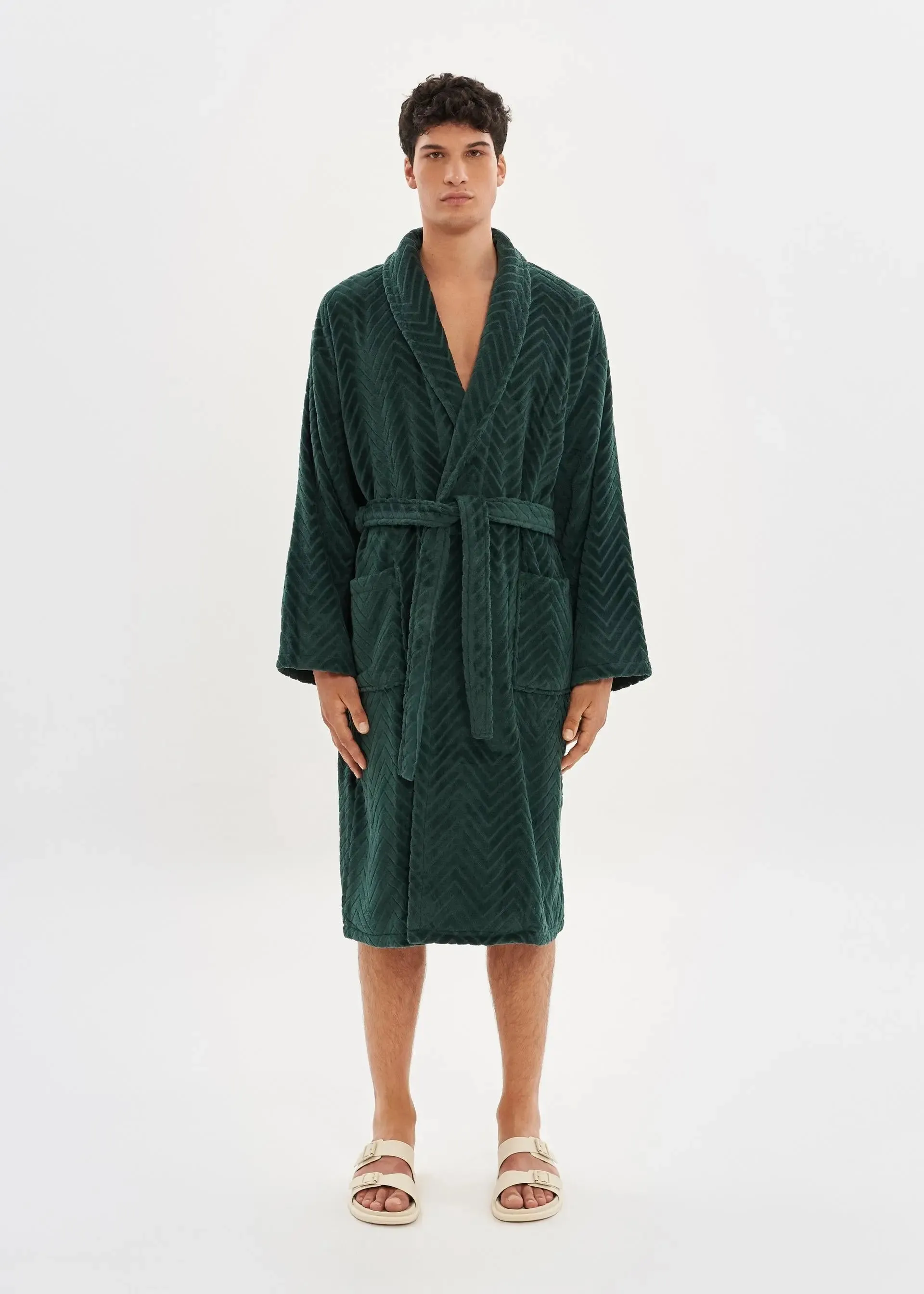 Dark Green Velour Bathrobe