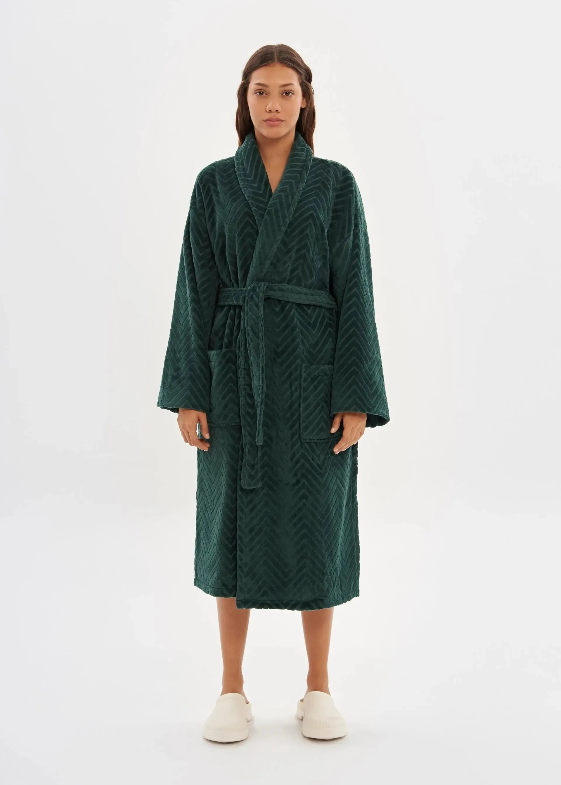 Dark Green Velour Bathrobe