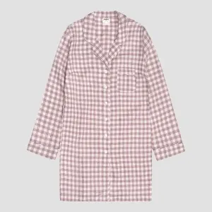 Elderberry Gingham Linen Nightshirt