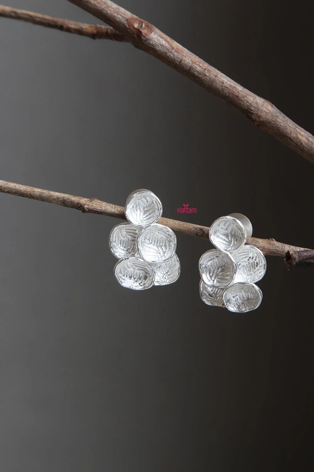 Embedded Silver Earrings