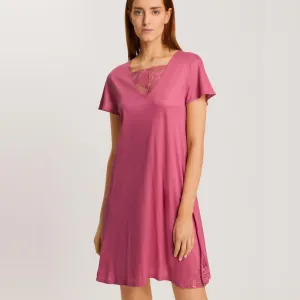 Eva Short Sleeve Nightdress in Rose Wine