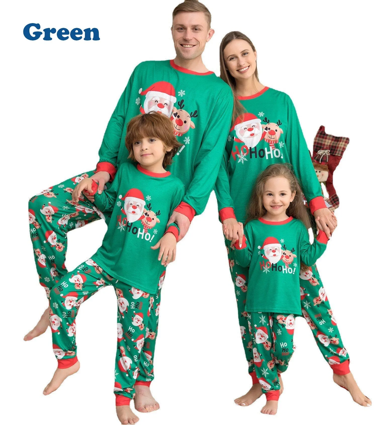 Family Matching Christmas Pajamas Set Santa Claus Reindeer Xmas Nightwear Sleepwear PJs Set