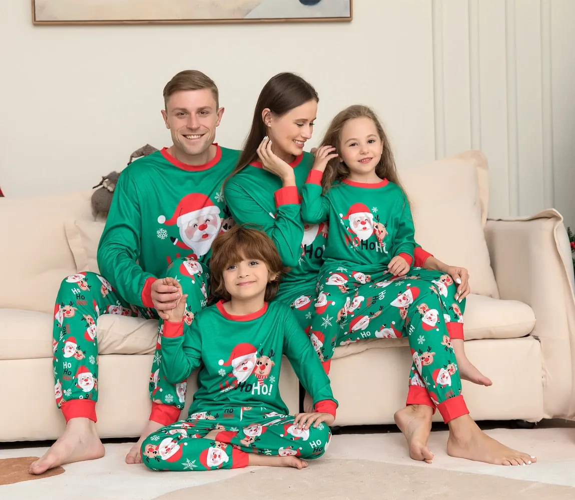 Family Matching Christmas Pajamas Set Santa Claus Reindeer Xmas Nightwear Sleepwear PJs Set