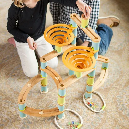 Fat Brain Toy Co. Bamboo Builder Marble Run