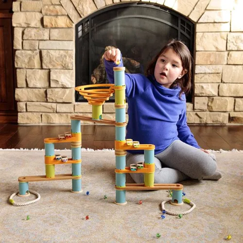 Fat Brain Toy Co. Bamboo Builder Marble Run