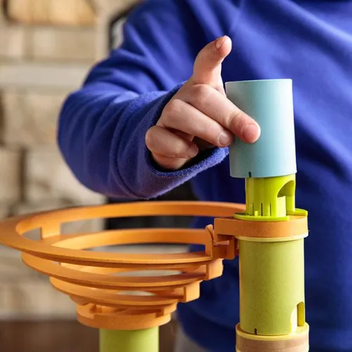 Fat Brain Toy Co. Bamboo Builder Marble Run