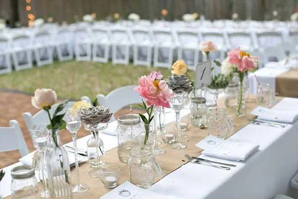 Faux Burlap Rental Table Linen