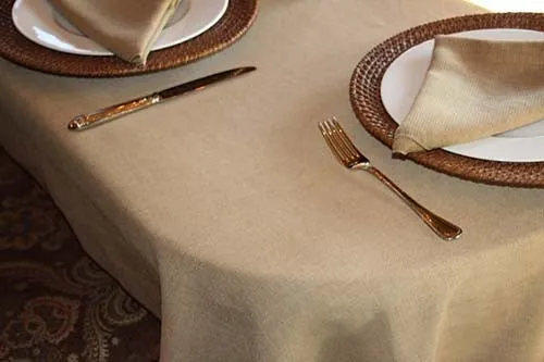 Faux Burlap Rental Table Linen