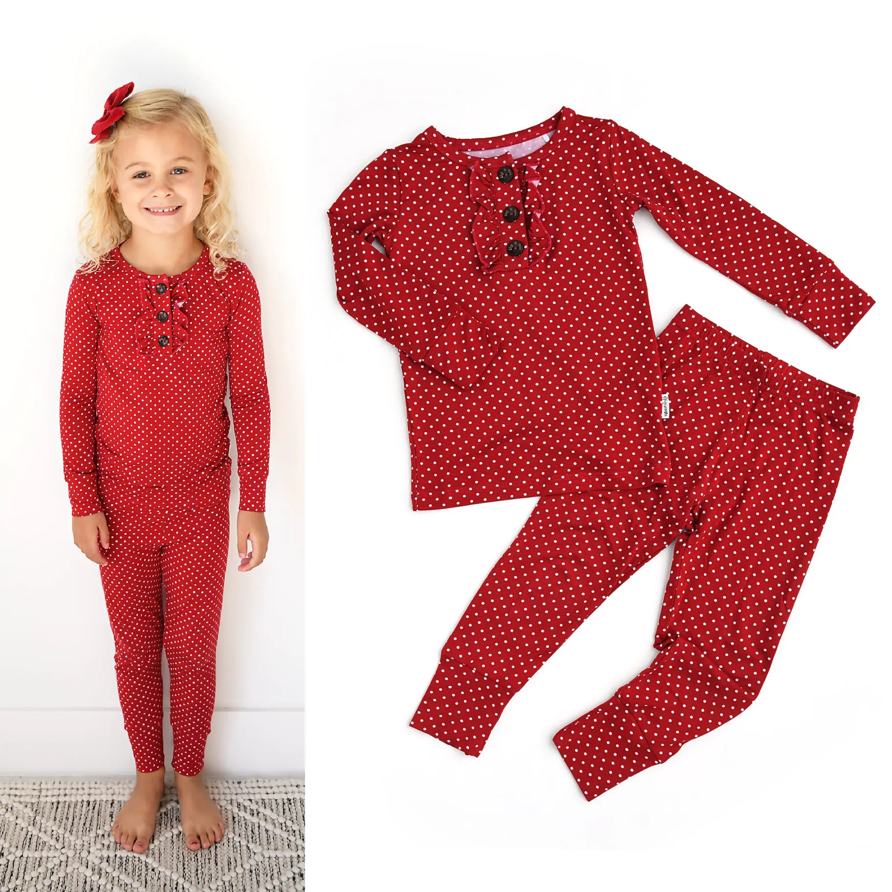 Gigi and Max Ivy Ruffle 2pc Pajama Set