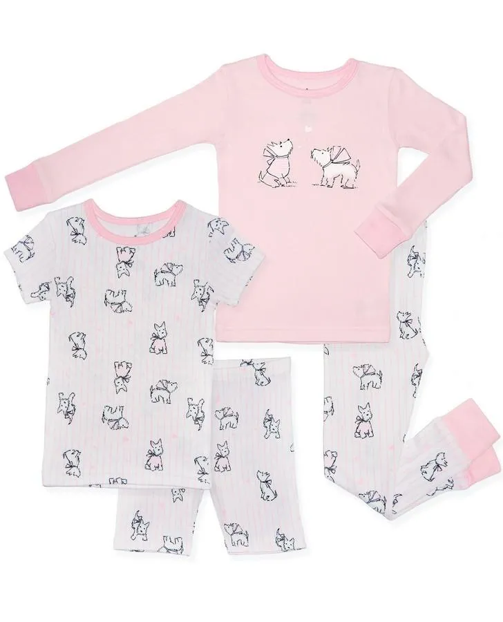 Girls Scottie Dog 4 PC Sleep Set