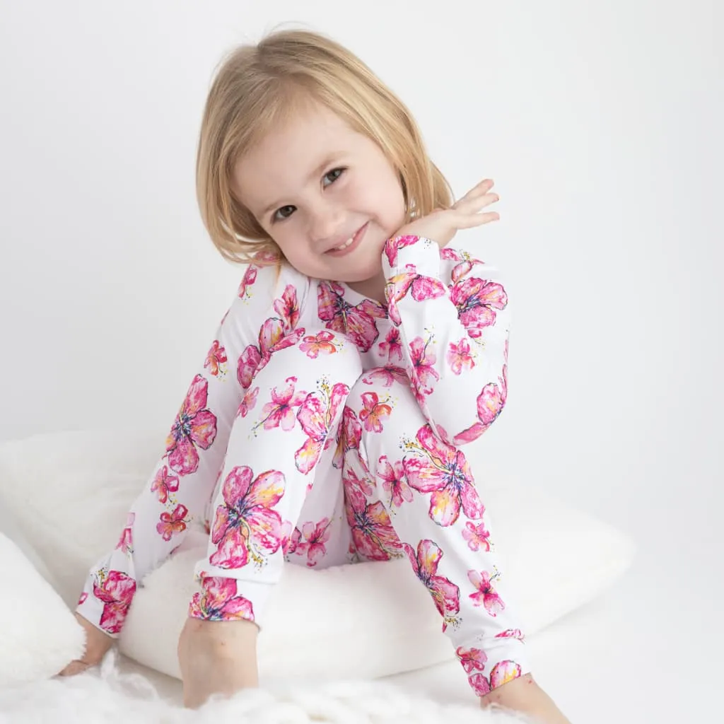 Hibiscus Kiss Long Bamboo Pajamas