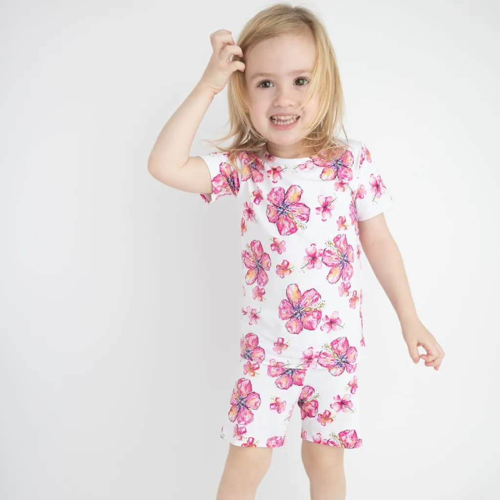 Hibiscus Kiss Short Bamboo Pajamas