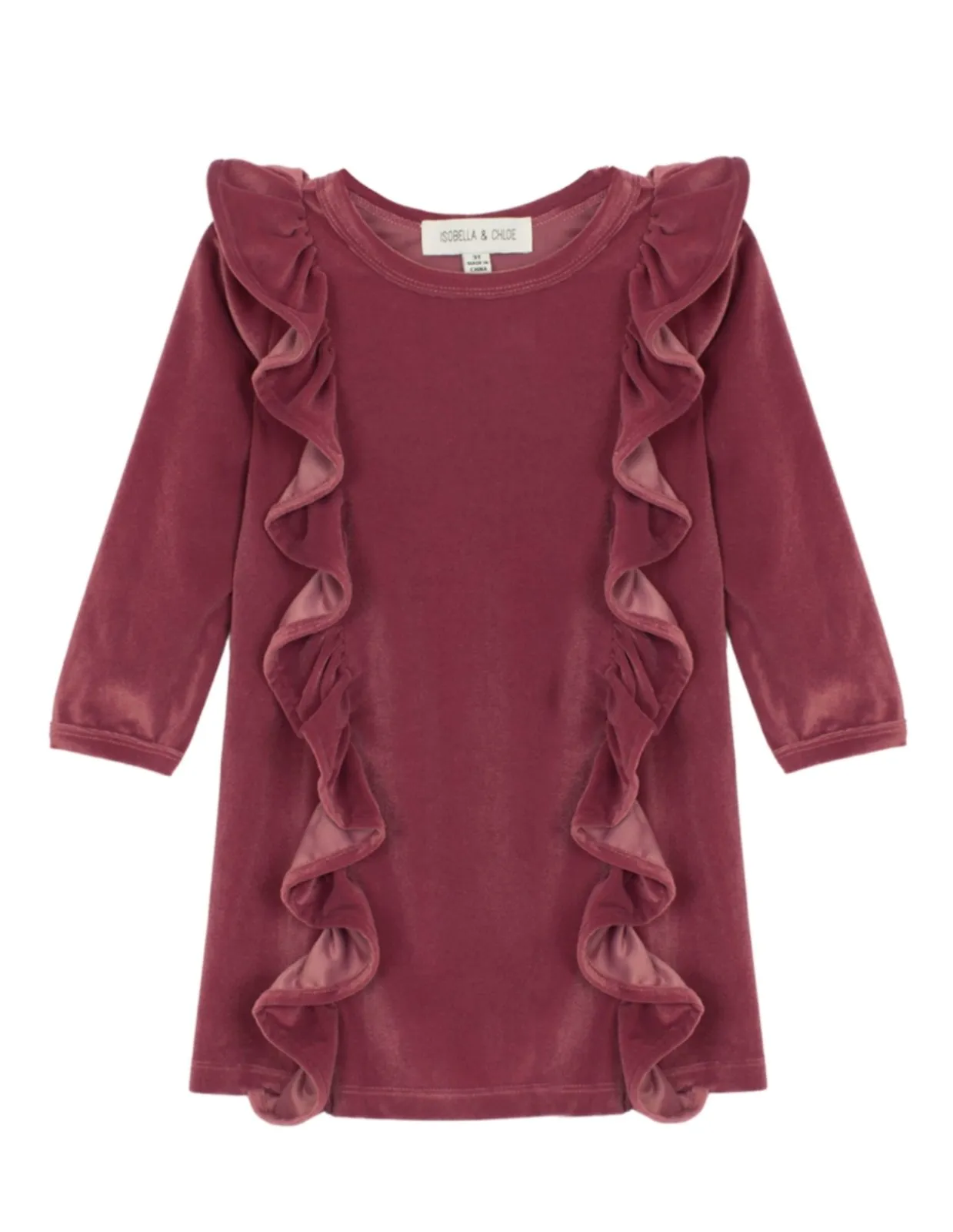 Isobella and Chloe Baby to Youth Girls Sugar Plum Velvet Dress