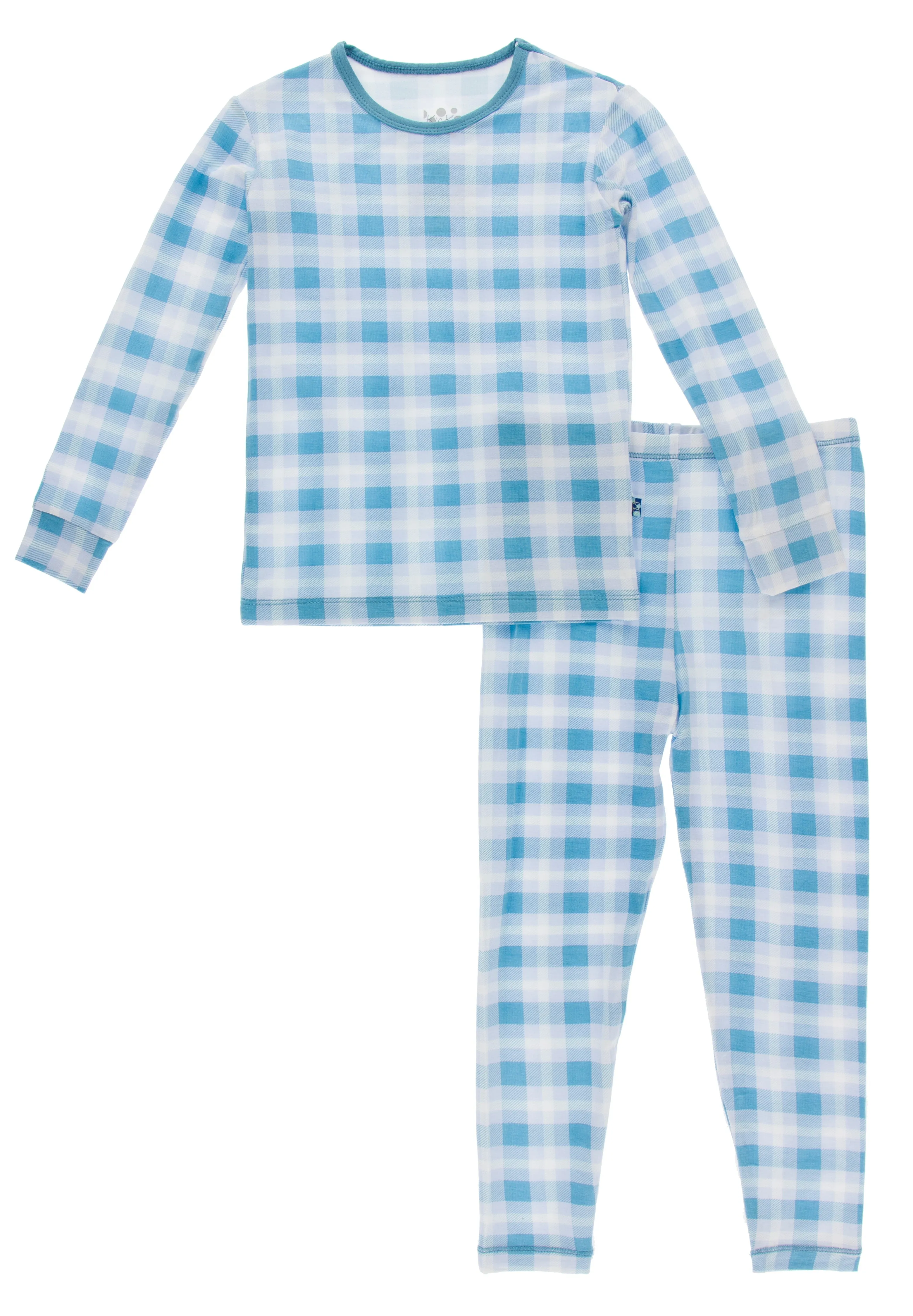 KicKee Pants Blue Moon 2020 Holiday Plaid L/S Pajama Set