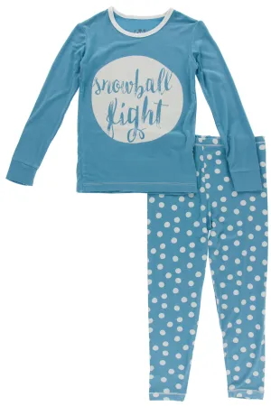 KicKee Pants Blue Moon Snowballs L/S Graphic Tee Pajama Set