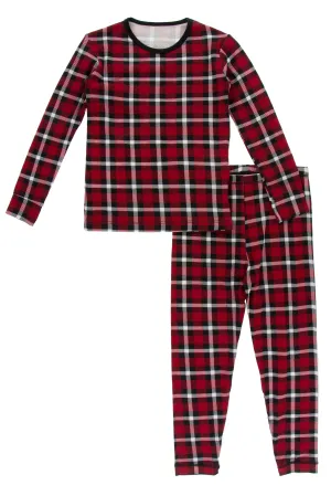 KicKee Pants Crimson 2020 Holiday Plaid L/S Pajama Set