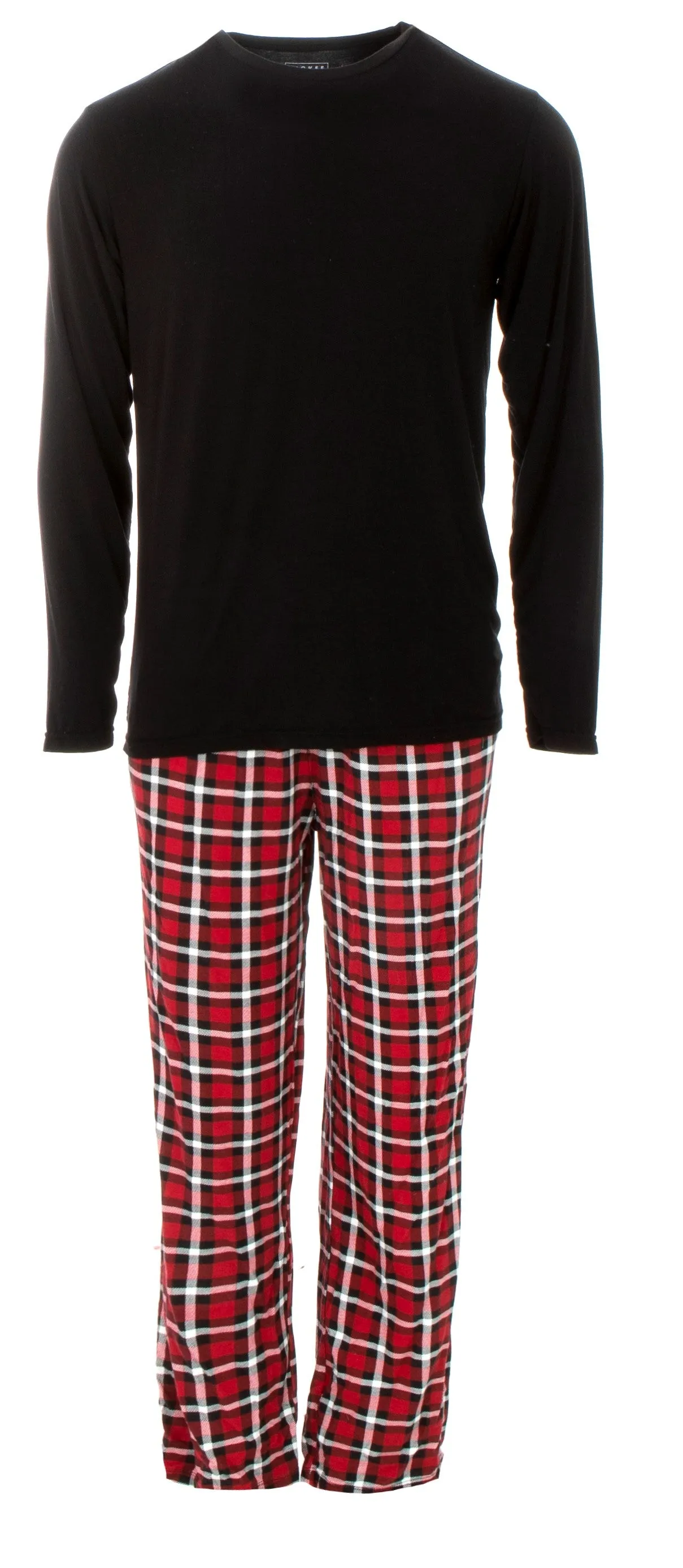 KicKee Pants Crimson 2020 Holiday Plaid Men's L/S Pajama Set