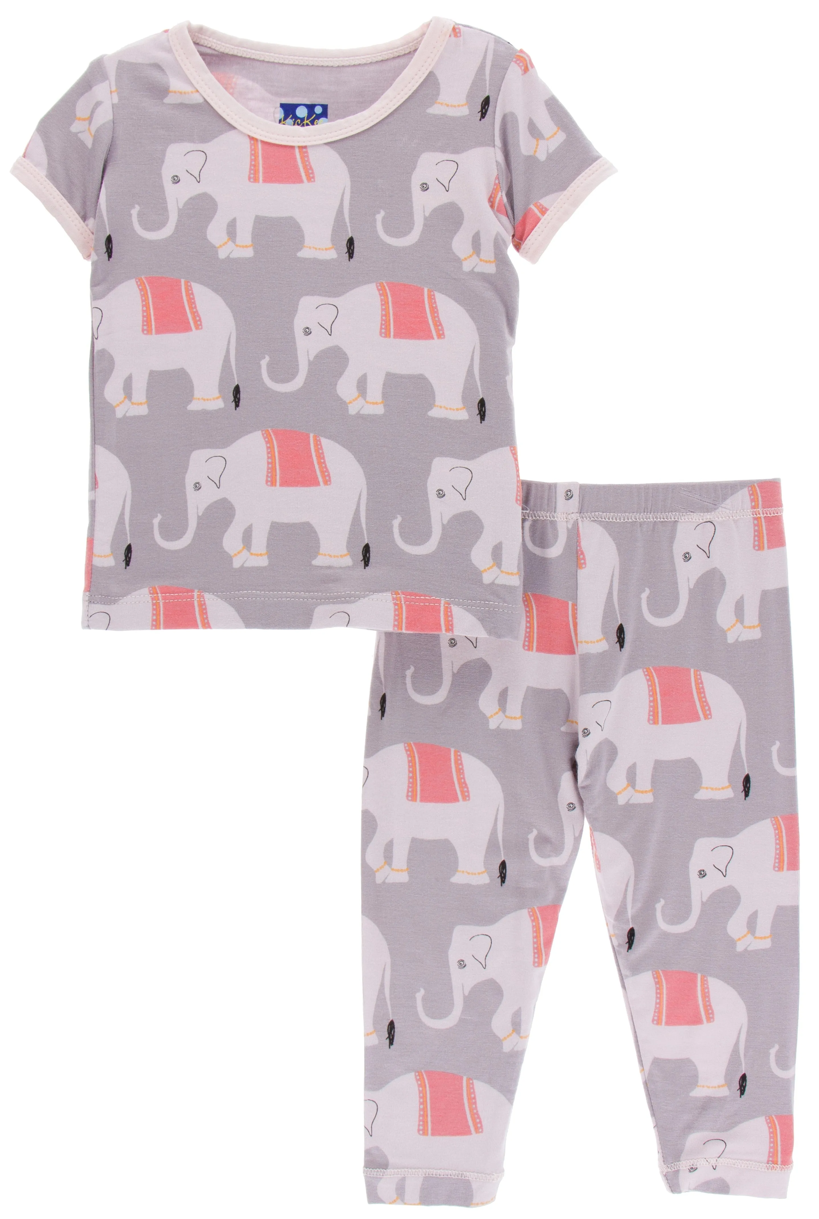 KicKee Pants Feather Indian Elephant S/S Pajama Set with Pants