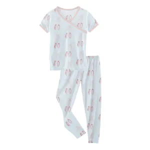 KicKee Pants Fresh Air Ballet S/S Kimono Pajama Set