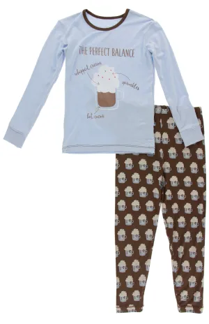 KicKee Pants Hot Cocoa L/S Graphic Tee Pajama Set