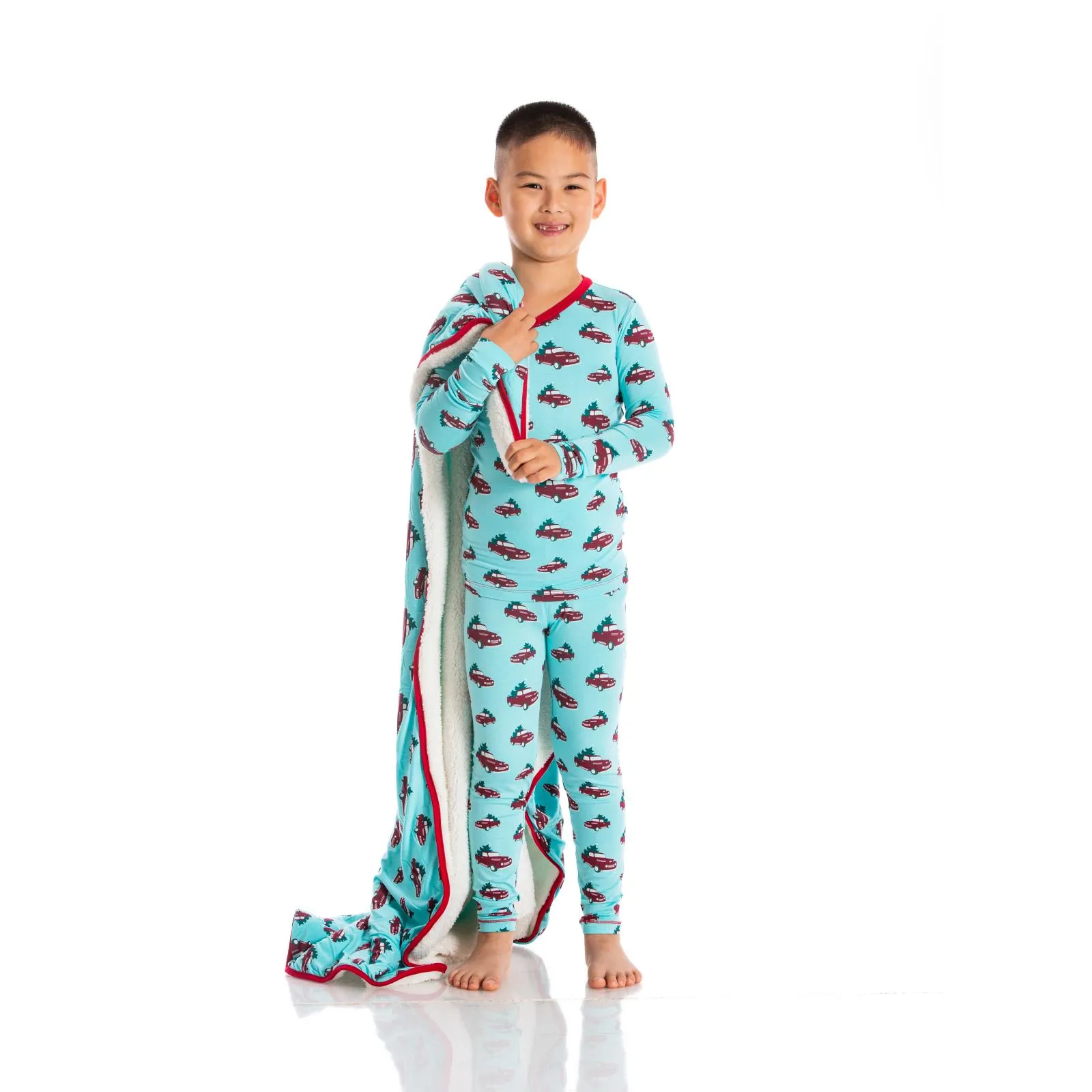 KicKee Pants Iceberg Trucks and Trees L/S Pajama Set