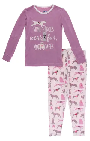 KicKee Pants Macaroon Canine First Responders L/S Pajama Set