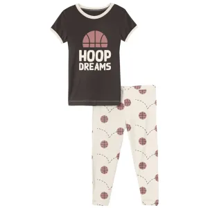 KicKee Pants Natural Basketball S/S Graphic Pajama Set