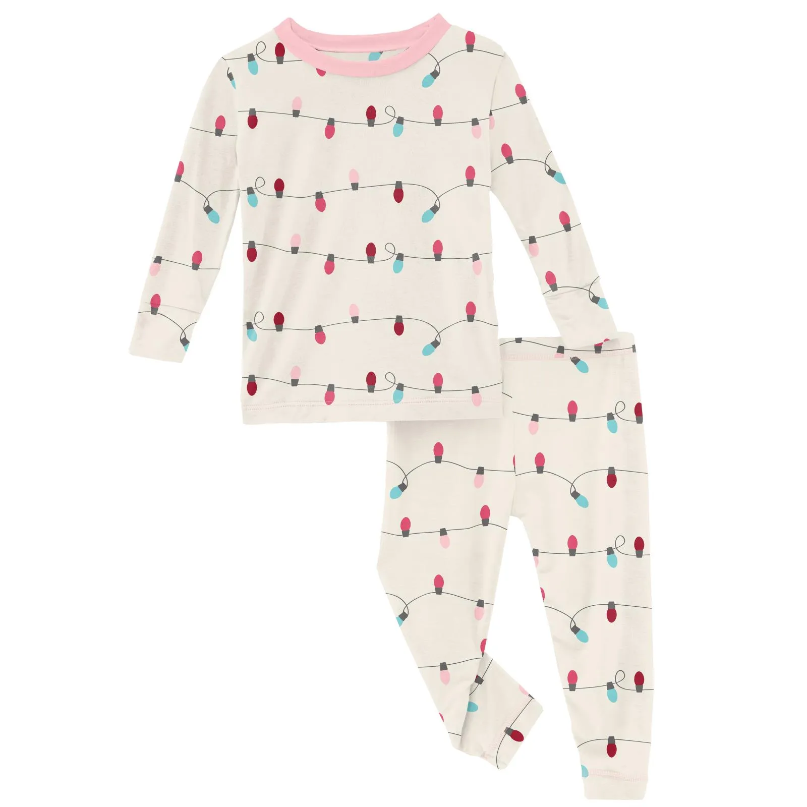 KicKee Pants Natural Holiday Lights L/S Pajama Set