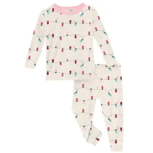 KicKee Pants Natural Holiday Lights L/S Pajama Set