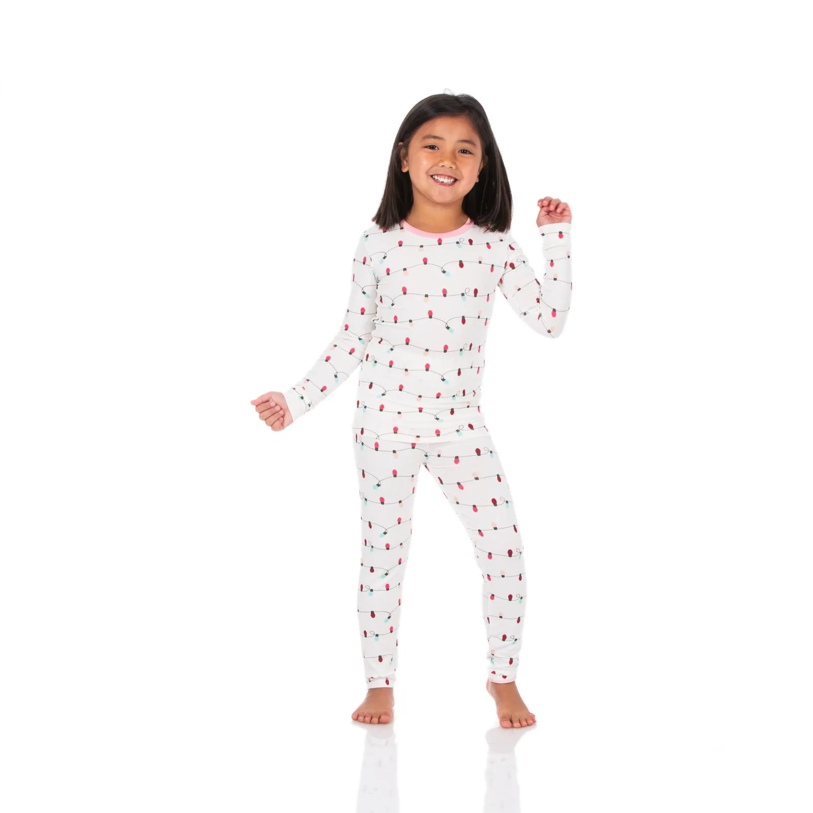 KicKee Pants Natural Holiday Lights L/S Pajama Set