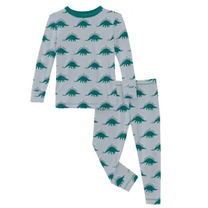 KicKee Pants Pearl Blue Menorahsaurus L/S Pajama Set