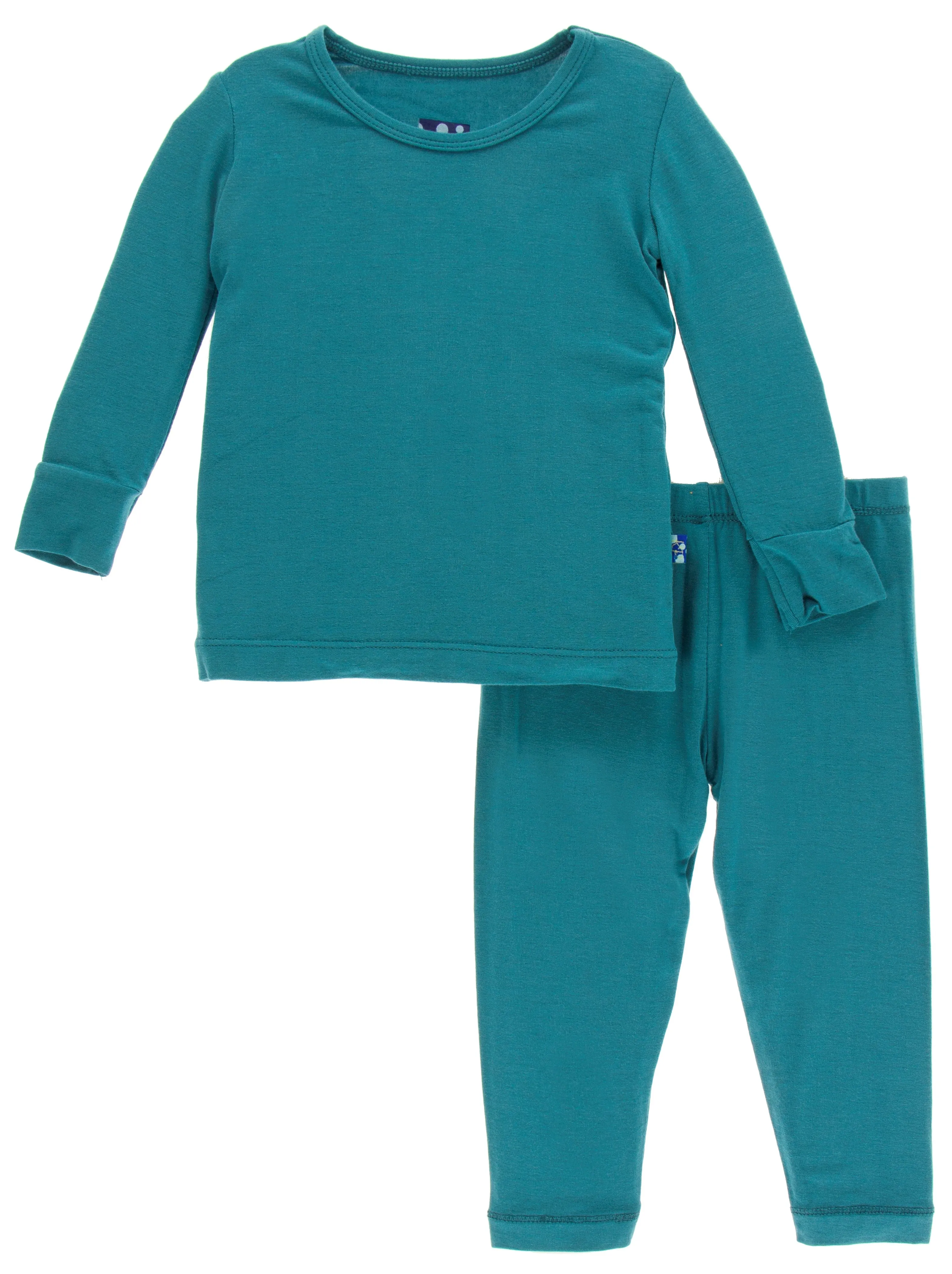 KicKee Pants Solid Seagrass L/S Pajama Set